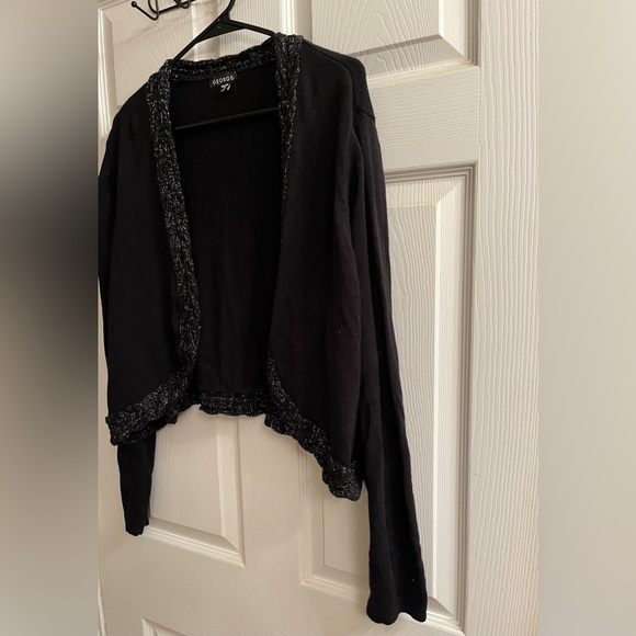 GEORGE~ CROPPED CARDI~OPEN FRONT/BLING~2X - Picture 12 of 12